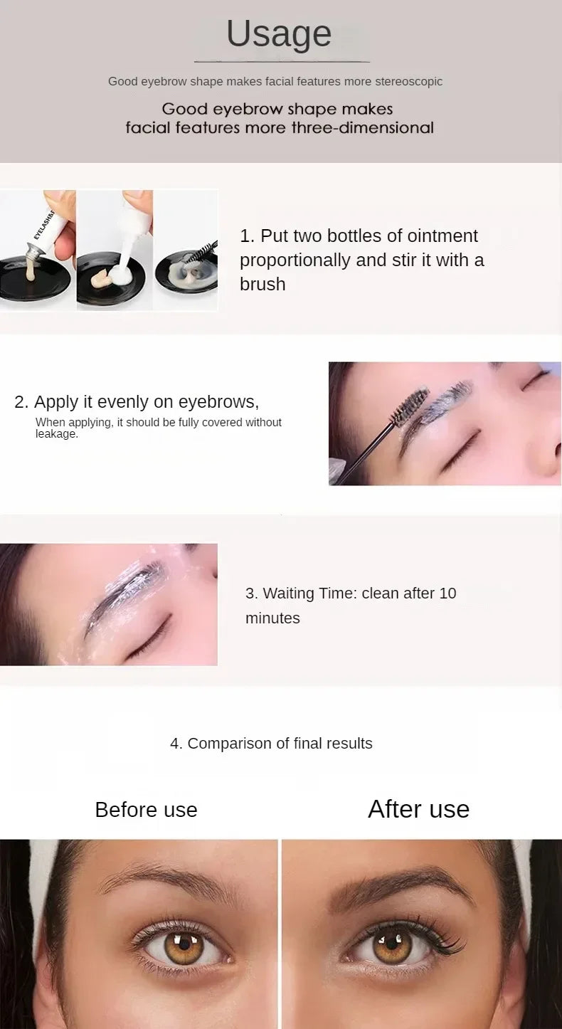 Eyelashes and Eyebrow Tint Dye Professional Eyebrow Dye Waterproof Long-lasting Eyebrow Brow Kit Semi Permanent Brow Lift