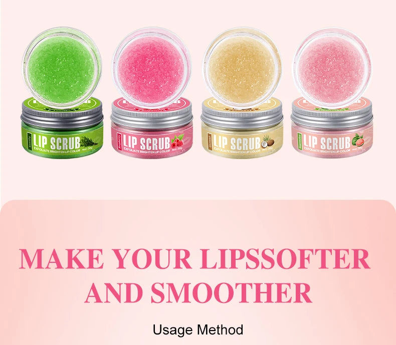 Lip scrub 30g raspberry vanilla coconut watermelon lip brighten exfoliating lip moisturizing gift for women