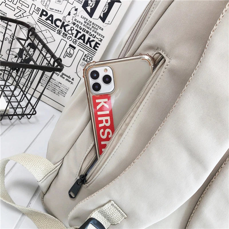 Women's Backpack Solid Color Female Multi-pocket Casual Man Travel Bag High Quality Schoolbag for Teenage Girl Book Knapsack