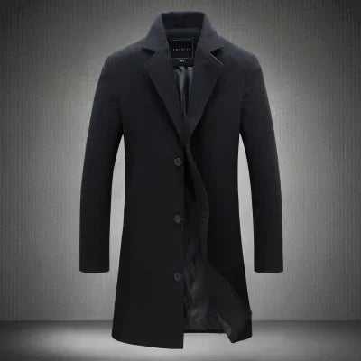 Manteau en laine2022 Nouveau trench-coat mi-long slim de style coréen pour hommes Usine de vente en gros de veste en laine