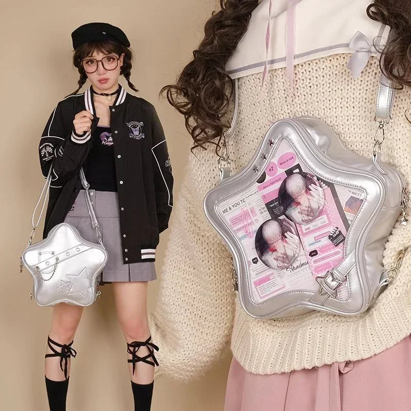 New Ita Bag Backpacks 2024 Popular Transparent School Bag for Women Sweet Chic Star Crossbody Bag Display Autumn Bolsa Сумка