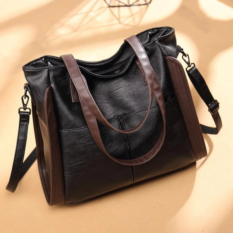 Large Capacity Casual Tote Bag Women Luxury Handbag Shoulder Bag for Female 2023 Ladies Vintage PU Leather Crossbody Bag Sac