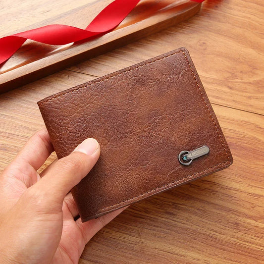 Men Purse Black Coin Wallet Male Business ID Cards Holder PU Leather Multiple Slot Casual Large Capacity Dollar Coin Money Bags