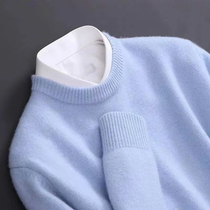 Hot Sale Cashmere Men's Sweater O-Neck Knitted Jumpers Long Sleeve Male Pullover  Soft Warm Woolen Fashion Clothing Big Size