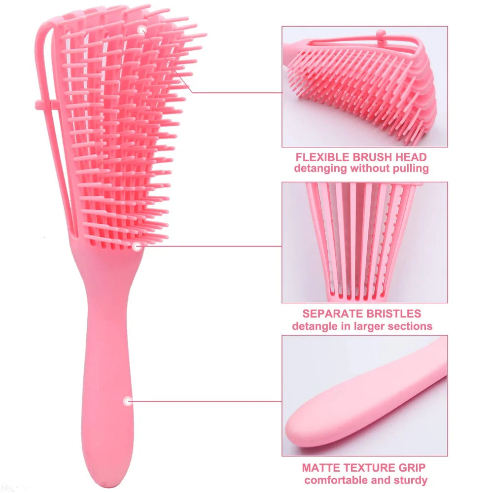 Peigne à cheveux Brosse démêlante Massage du cuir chevelu Brosse à cheveux Brosse démêlante pour cheveux bouclés Cheveux épais Brosse à cheveux poulpe Femmes Hommes Salon