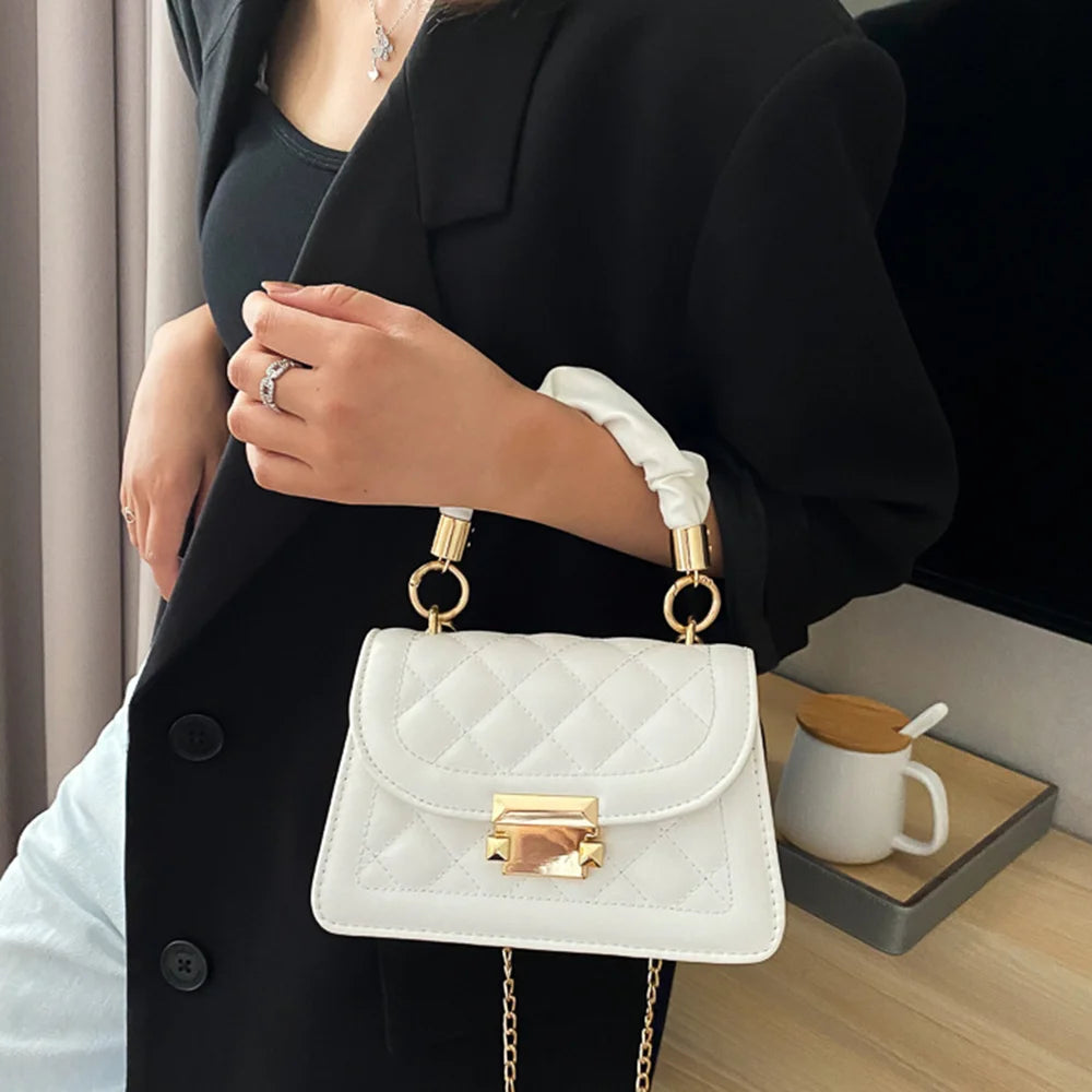 Women PU Leather Shoulder Bags Small Messenger Designer Female 2023 New Fashion Chain Rhomboid Crossbody Bag Ladies Mini Handbag