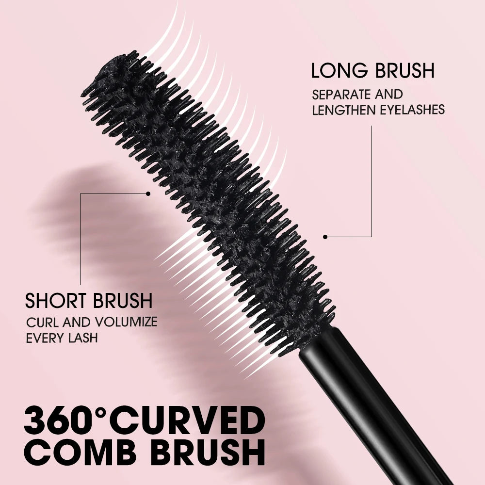 Mascara O.TWO.O 4D Waterproof Extra Volume Longue tenue Hyper-Curl Allongement des cils Cils non baveux Mascara Noir