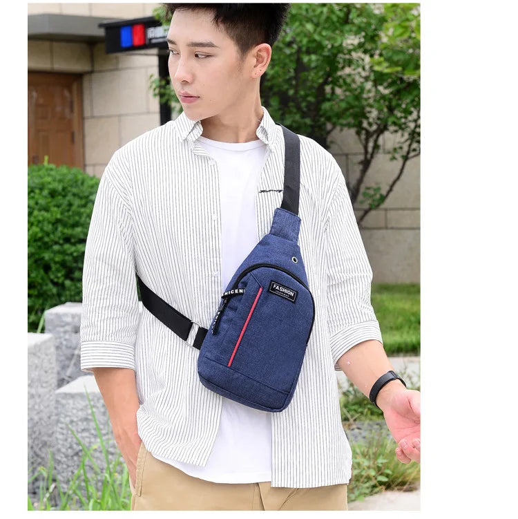 Men Fashion Multifunction Shoulder Bag Crossbody Bag On Shoulder Travel Sling Bag Pack Messenger Pack Chest Bag For Male