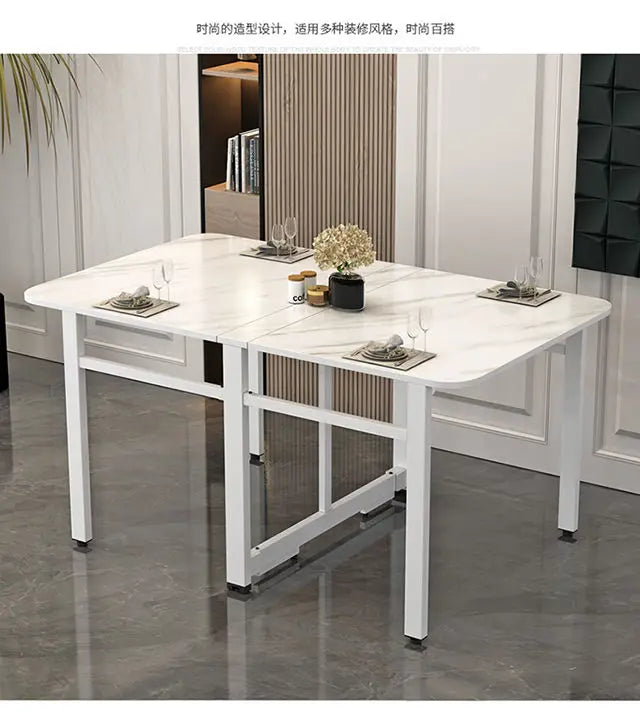 Folding Table, Solid Wood, Ultra-thin, Small Household Type, Installation Free, Simple Dining Table, Retractable, Mobile, Multi