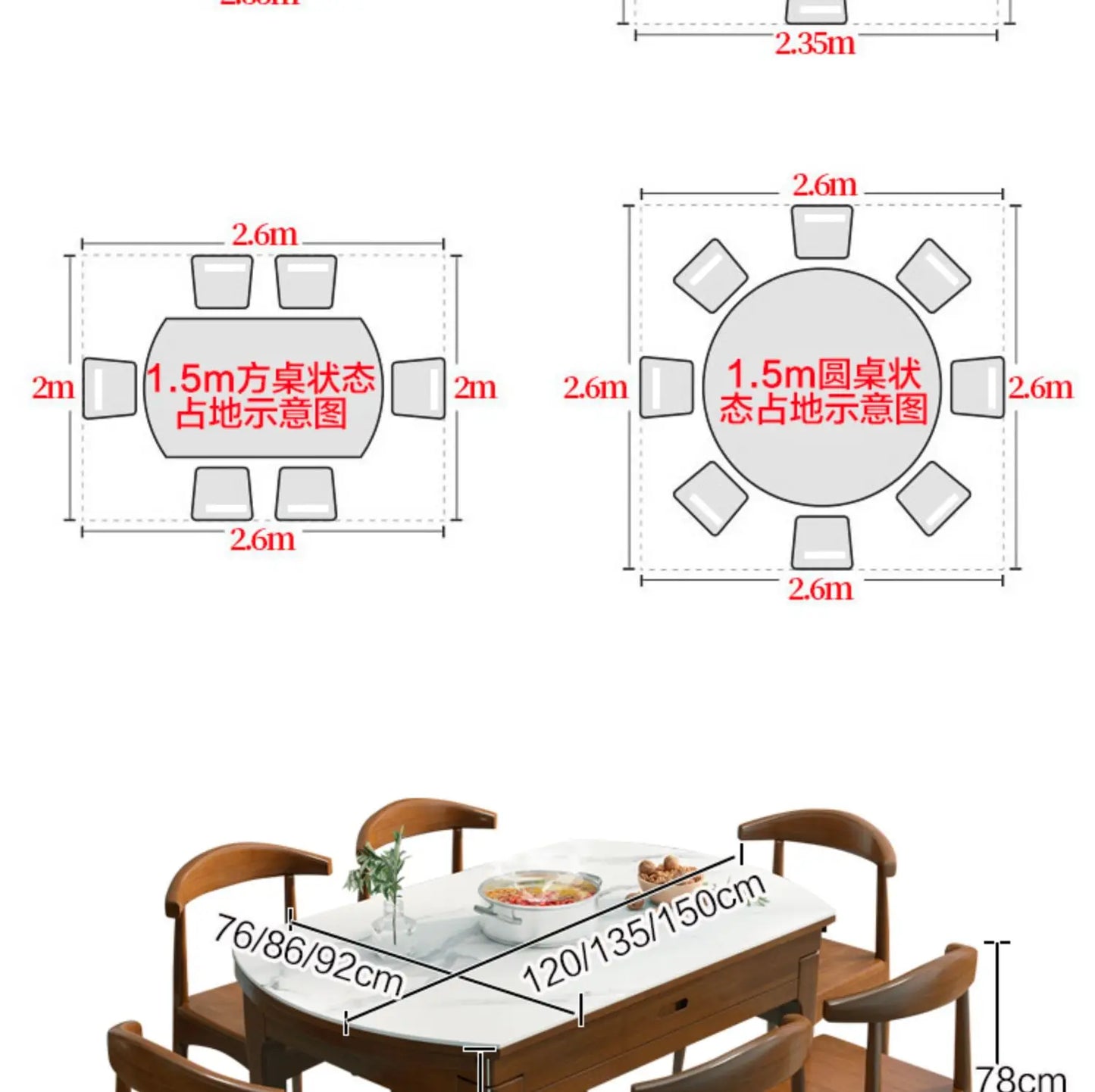 Extendable Dining Table Sets Chairs Cabinets for Living Room Glass Garden Furniture Portable Folding Comedores 4 Sillas Ofertas