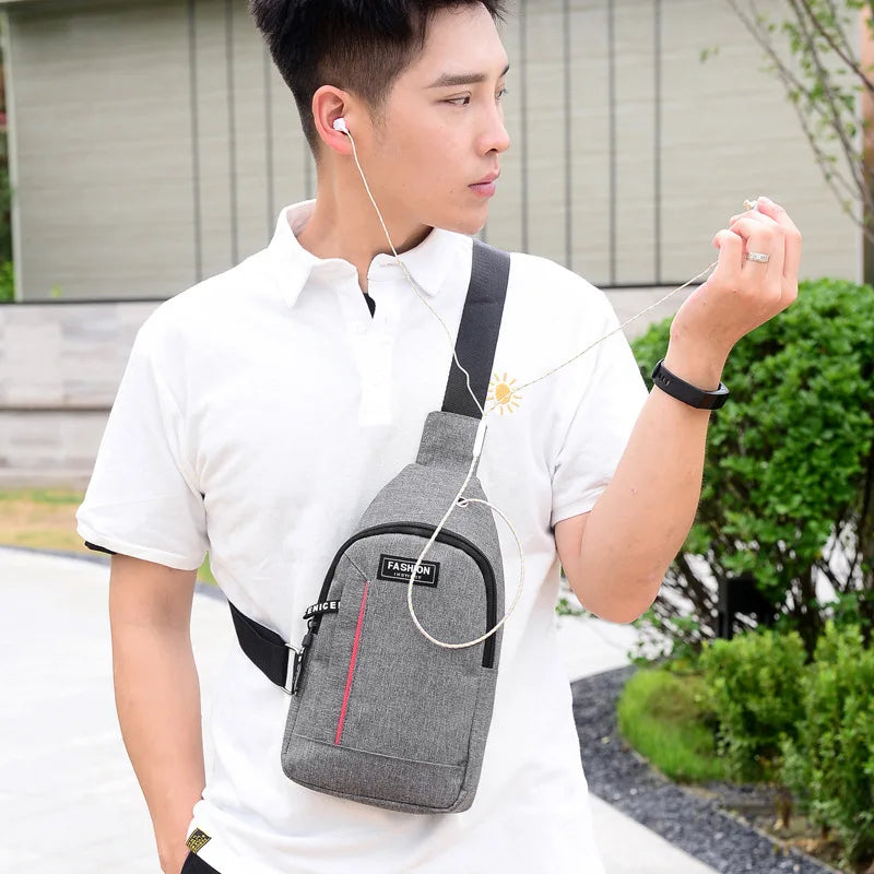 Men Fashion Multifunction Shoulder Bag Crossbody Bag On Shoulder Travel Sling Bag Pack Messenger Pack Chest Bag For Male