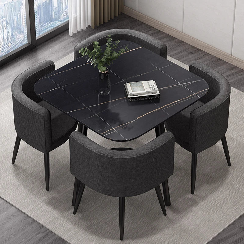 Nordic Lounge Dining Room Sets Luxury Apartment Simple Mobile Dining Room Sets Accent Modern Esstisch Minimalist Furnitures