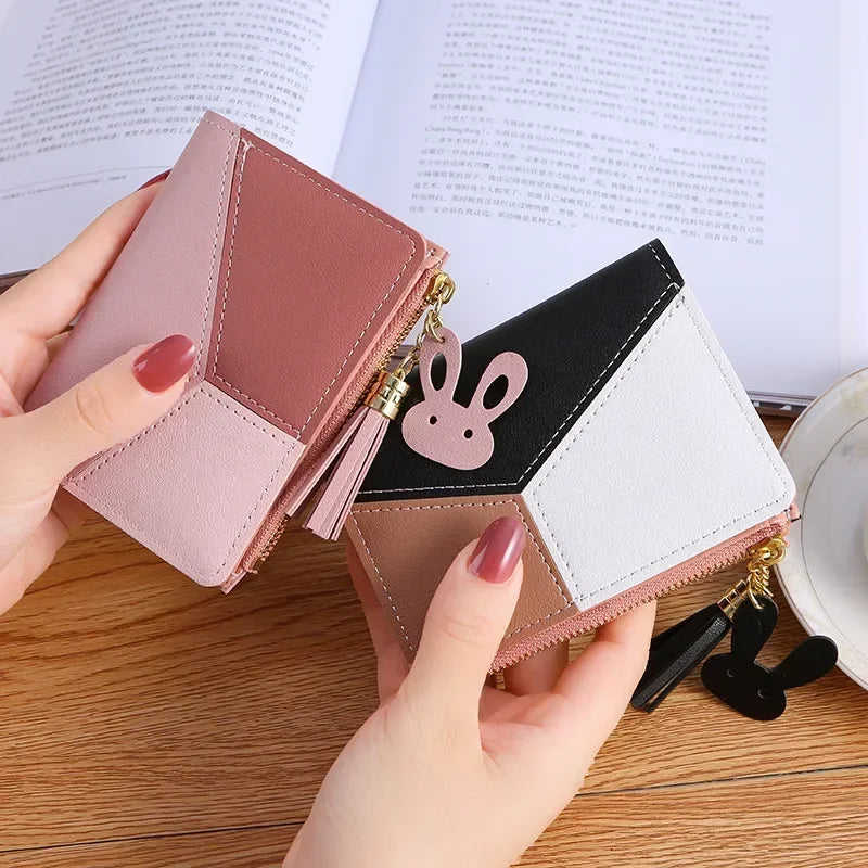 Women Fashion Short Wallet Coin Purse for Women Card Holder Bag Small Ladies Wallet Female Two-fold Hasp Mini Cute Clutch Purse