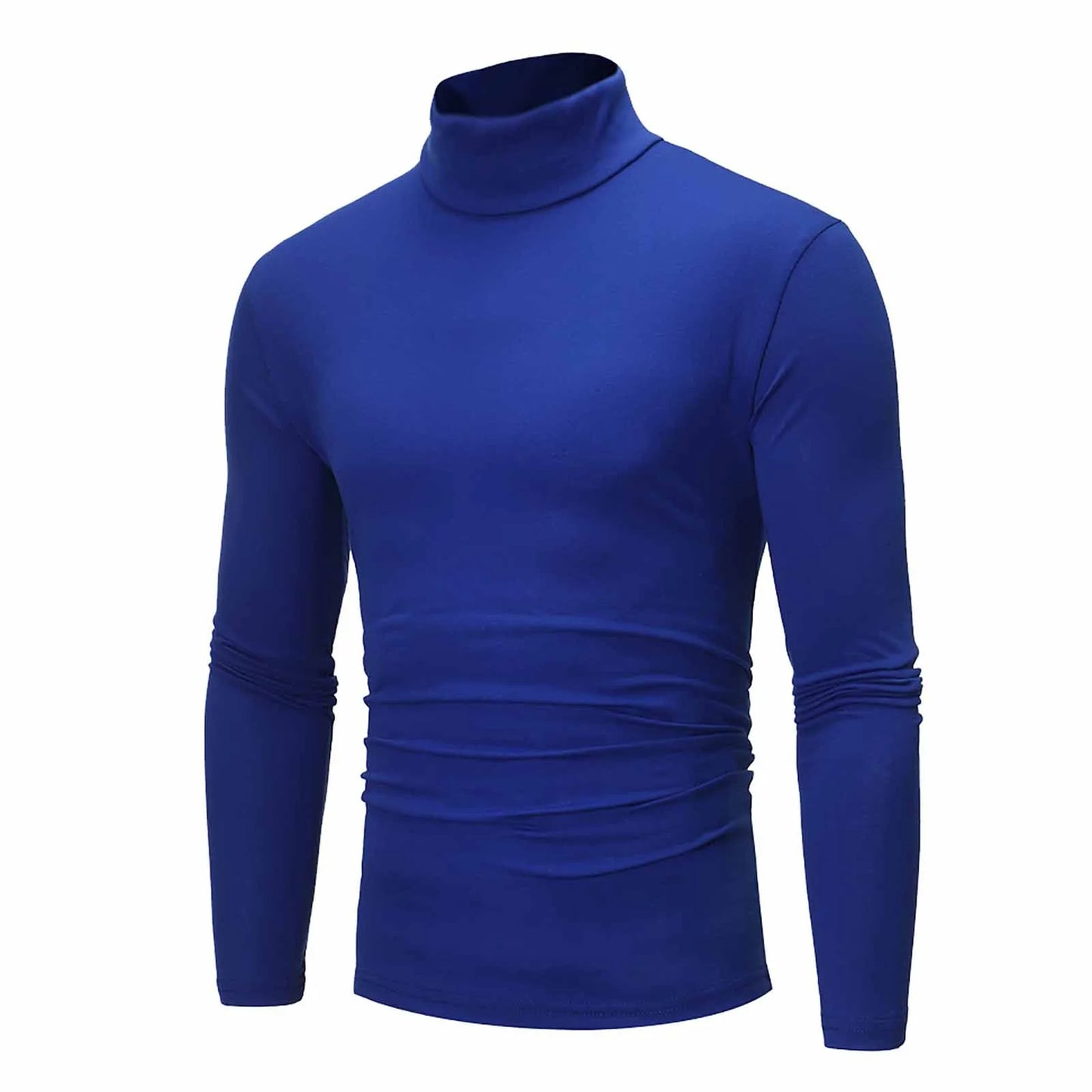 Pull en coton pour homme de haute qualité, pull en coton pour homme, col mi-haut, doux et chaud, tricoté, coupe slim