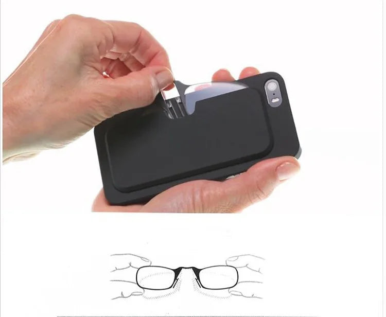 Portable Ultra-thin Clip Nose Reading Glasses Unisex Legless Nose Clip Ultra Thin Hyperopia Eyeglasses with Original Box +3.0