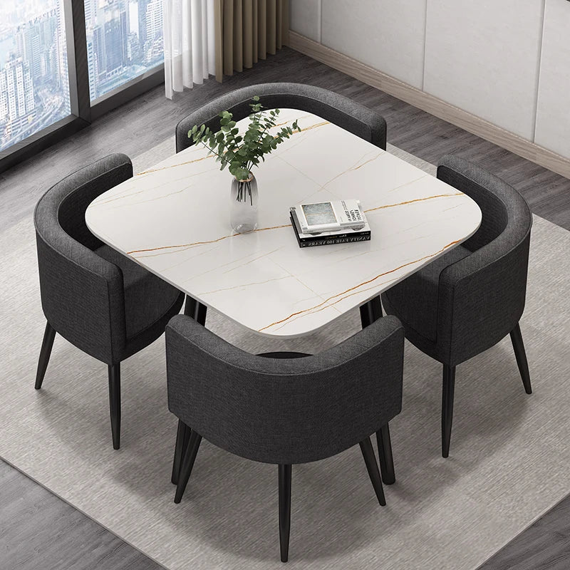 Nordic Lounge Dining Room Sets Luxury Apartment Simple Mobile Dining Room Sets Accent Modern Esstisch Minimalist Furnitures