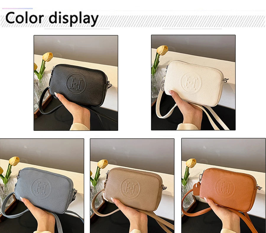 Simple Fashion Women's Handbags High Quality Head Layer Cowhide Female Crossbody Bags Retro Trendy Girl Shopping Bolsas Wallet