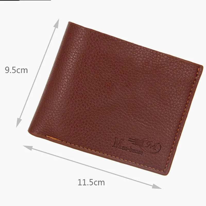 Short Men Wallets High Quality Slim Card Holder Coin Pocket Name Customized Male Wallet Brand Photo Holder New Small Men Purses