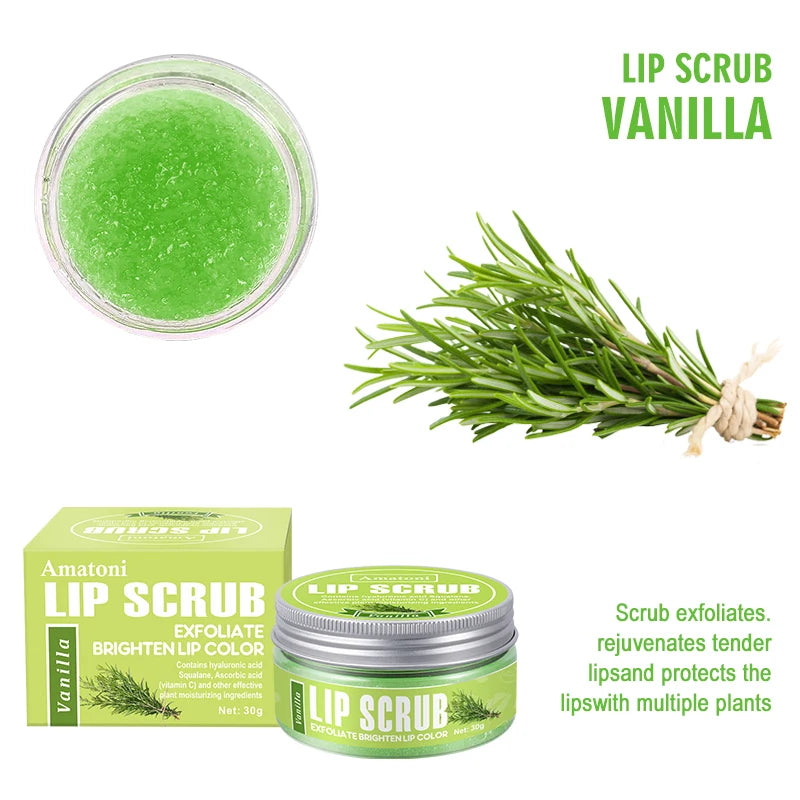 Lip scrub 30g raspberry vanilla coconut watermelon lip brighten exfoliating lip moisturizing gift for women