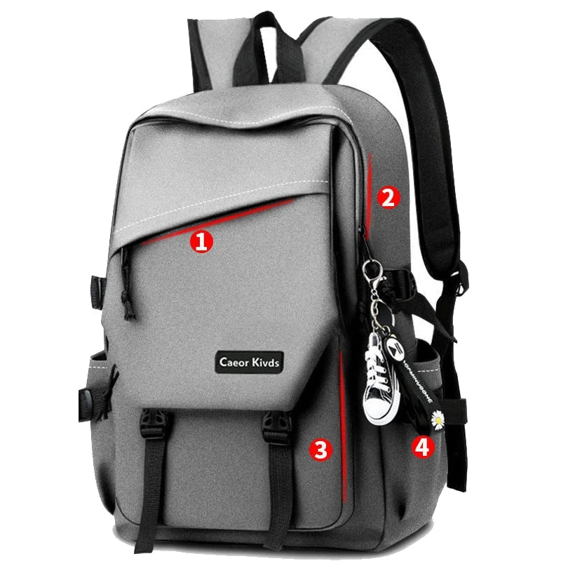 New Style Men's Business Backpack Woman Nylon Solid Color Large Capacity Laptop Student Schoolbag Travel Unisex Backpack 2023