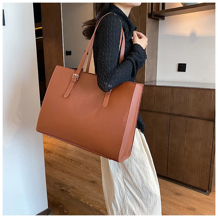 New Women Retro Tote Bags Messenger Handbag High Quality PU Leather Shoulder Bag Big Casual Crossbody Bag