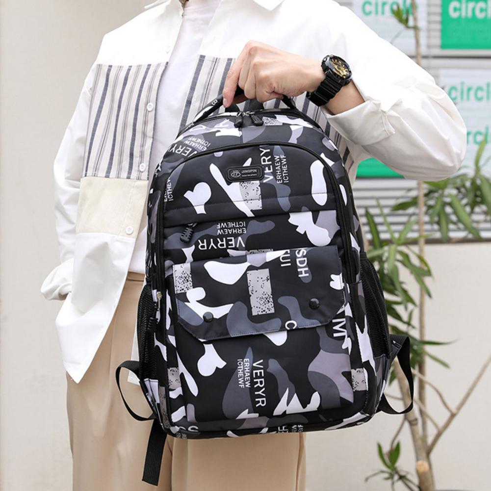 Student Backpack Camouflage Breathable Strap Large Capacity Lightweight Bookbag School Bag for Outdoor Travel