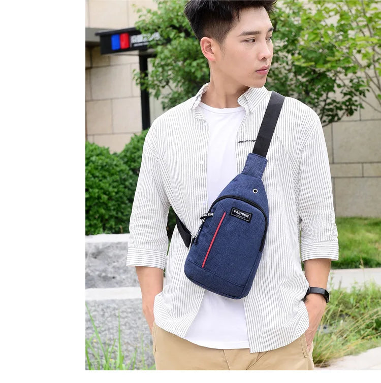 Men Fashion Multifunction Shoulder Bag Crossbody Bag On Shoulder Travel Sling Bag Pack Messenger Pack Chest Bag For Male