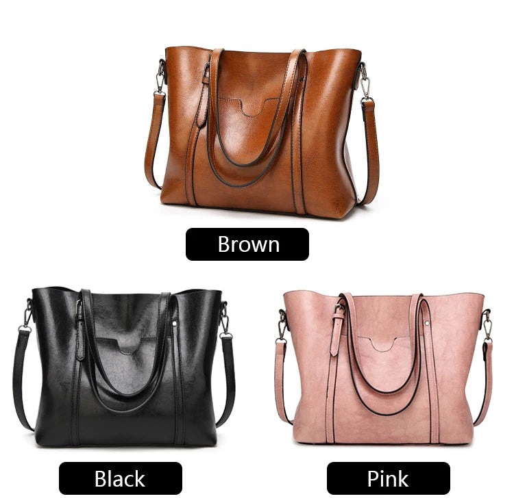 Shoulder Bags for Women Oil Wax Leather Handbag Tote Crossbody Bag Vintage Satchels Women Bags Designer Handbag High Quality