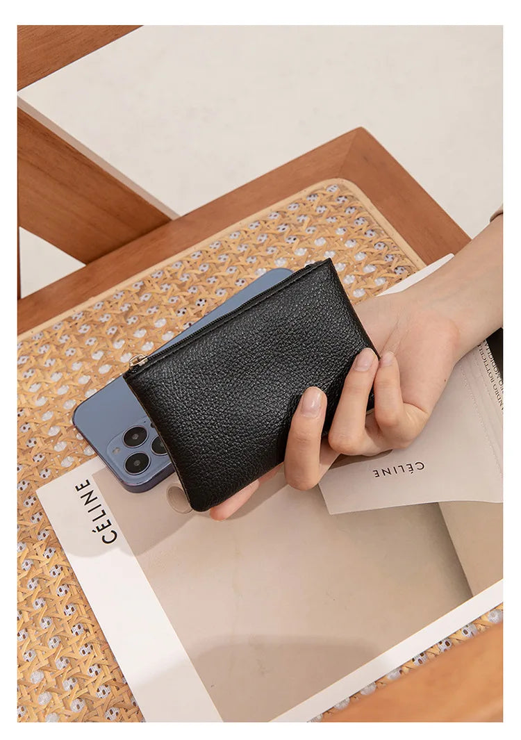 Fashion Women Small Wallet For Ladies Zipper Card Purse Key Storage Bag High Quality PU Short Wallet Female