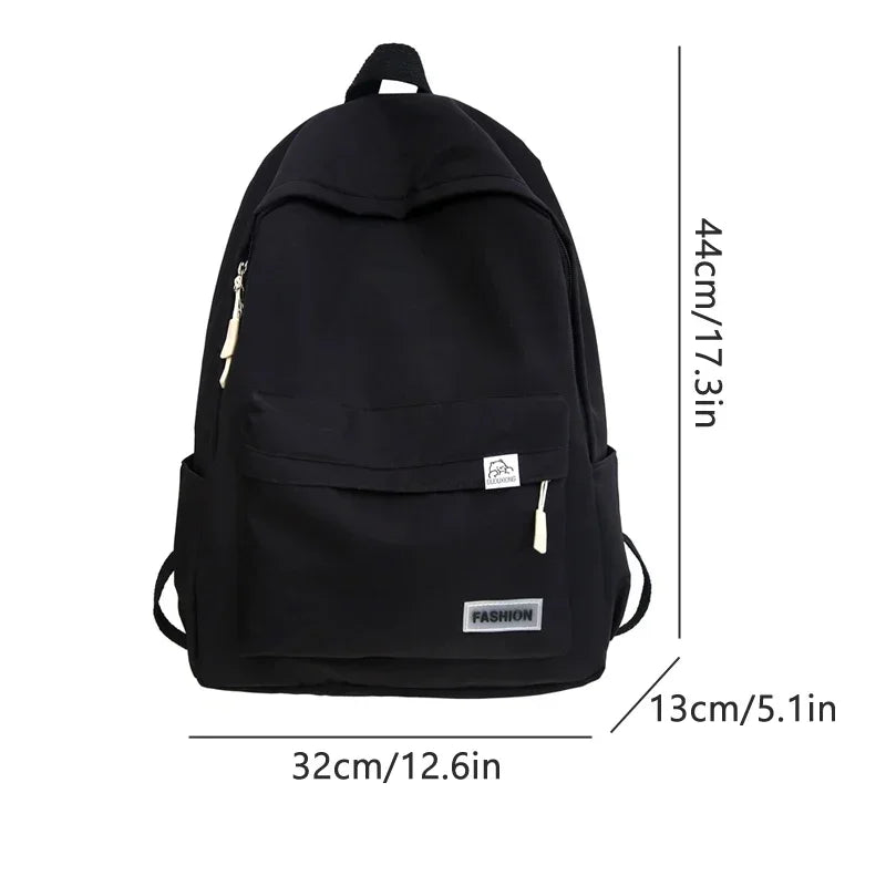 Shoulder Bag Large Capacity Waterproof College Travel Female Backpack Pure Colour Simple Girls Laptop Backpack