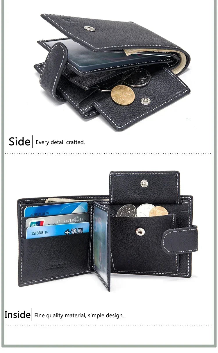 Baborry Men Wallets Genuine Cow Leather Wallets Thin Purse Card Holder Fashion Magic Purse Dollar Price Men Wallets