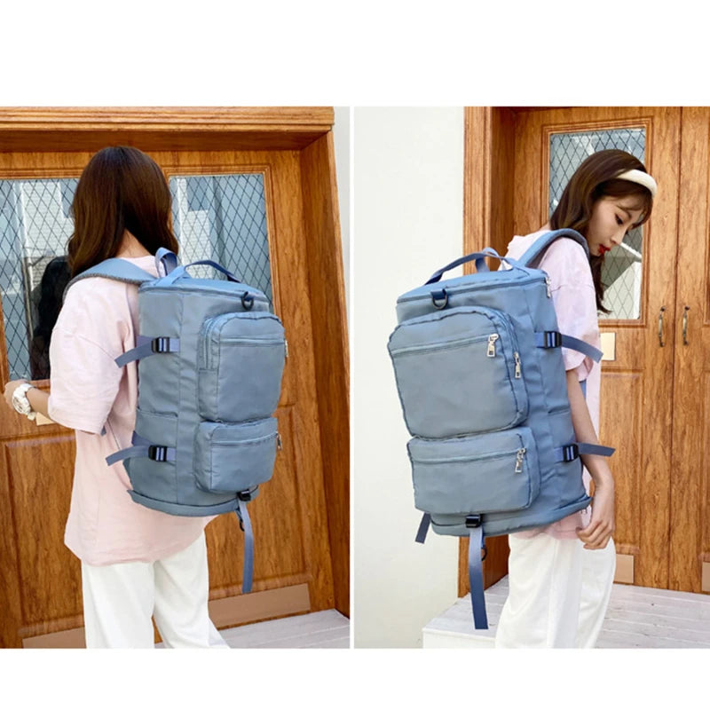 Women Large Travel Backpacks Waterproof Stylish Casual Daypack Bags with Luggage Strap Backpack Ladies Sports Yoga Luggage Bags