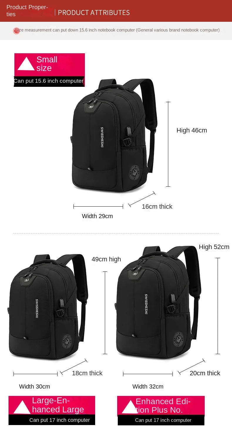 Promotion Swiss Army Knife Business  Boy Travel Bag Swiss Army Knife Backpack Men Backpack Middle Schoolbag Women Computer Bag