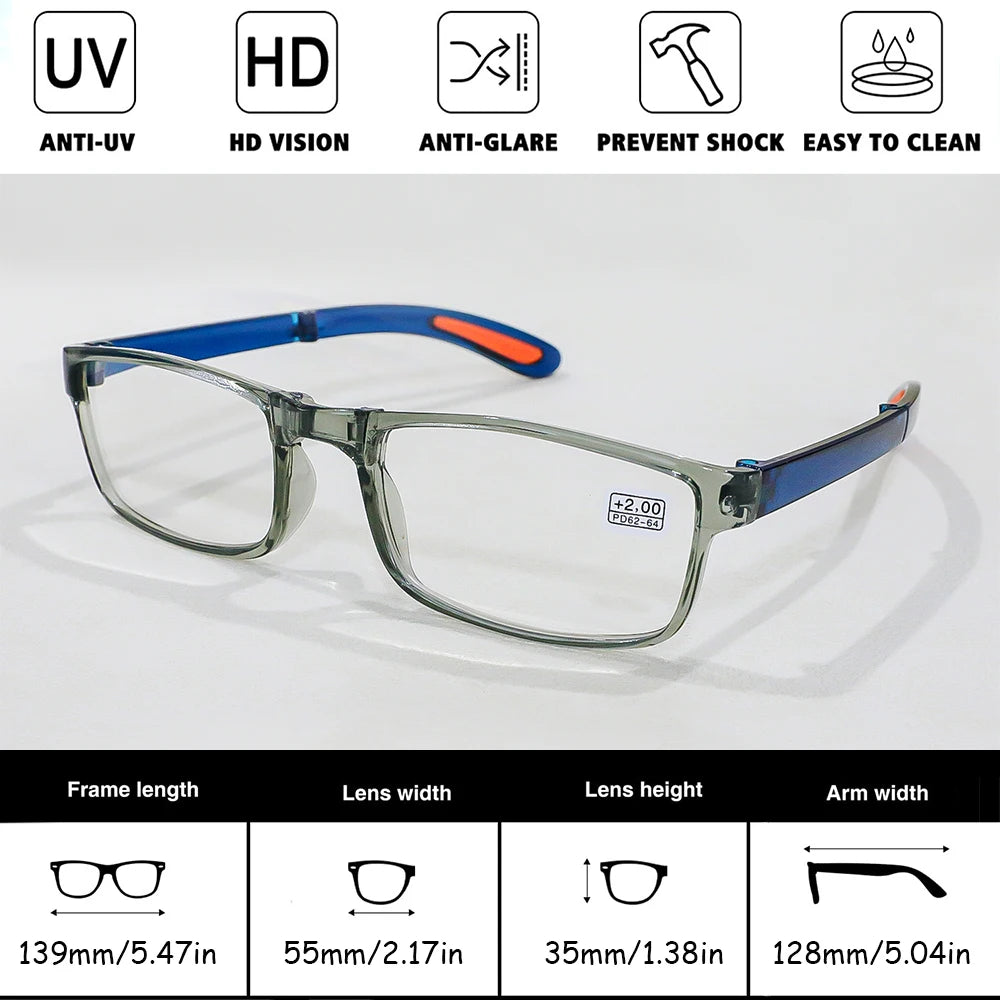 Foldable Reading Glasses for Men Women Classical Eyeglasses Comfortable Wearing Convenient Carry Gift Glasses Case