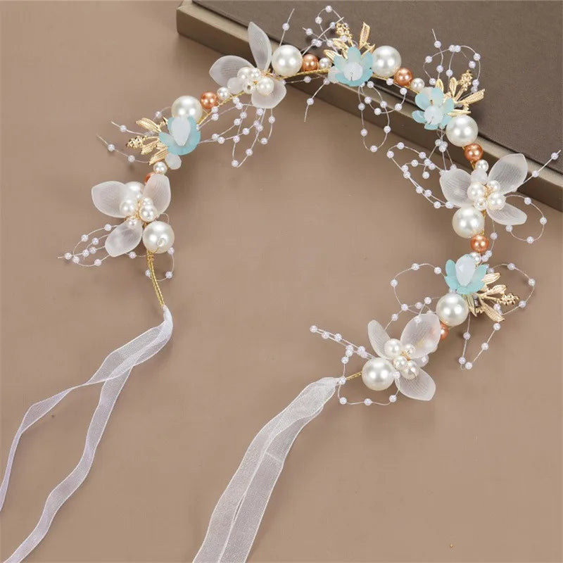 Coiffe de mariée bohème de printemps pour filles, couronne de fleurs, guirlande de mariée, cerceau de tête, bandeaux, bijoux de cheveux, cadeaux pour enfants