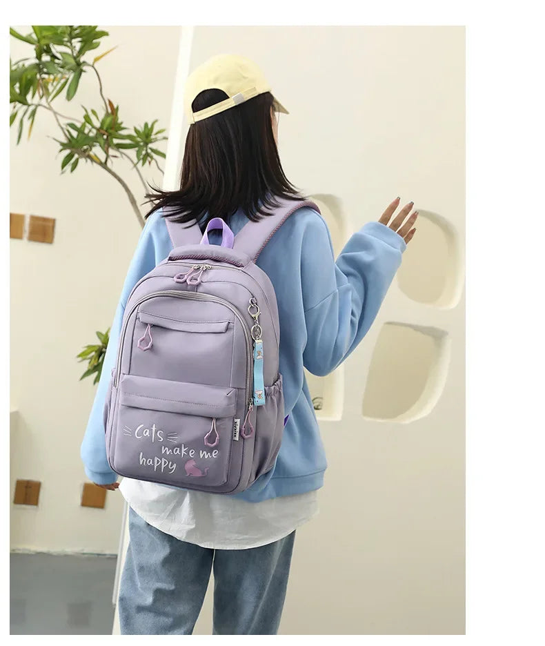 Girl School Bag Backpack Back Pack For Teenager Women Children Female Pink Schoolbag Primary High Bagpack Class Teens Child Kids