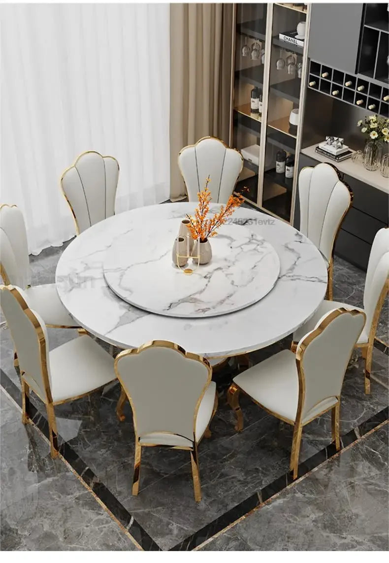 Round Dining Table Kitchen Modern Dining Table Set Small Living Room Apartment Steel Set Home Furniture Mesas Comedor Minimalist