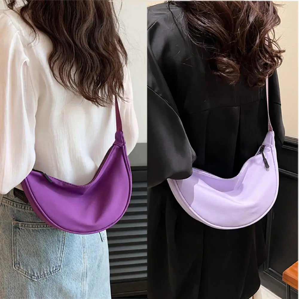 2023 New Nylon Messenger Bags Fashion Dumpling Bag for Women Nylon Crossbody Bag Half Moon Armpit Bag Large Shoulder Bags