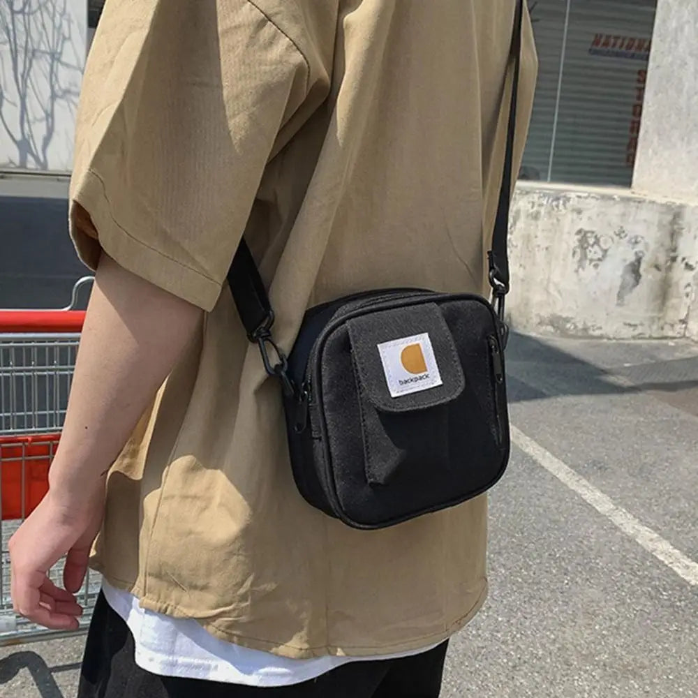 Handbag Oxford Cloth Crossbody Bag Fashionable Messenger Bag Phone Pouch Canvas Square Bag Hip-hop Travel Shoulder Bag