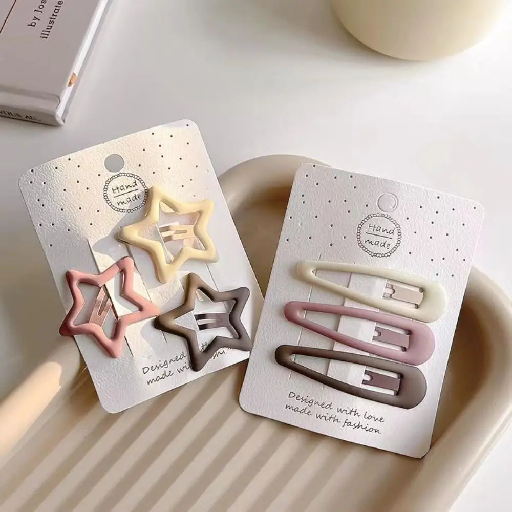 3pc/set Water Drop Star Love BB Clip Summer Square Geometric Y2k Barrettes Korean Style Hair Clip Party