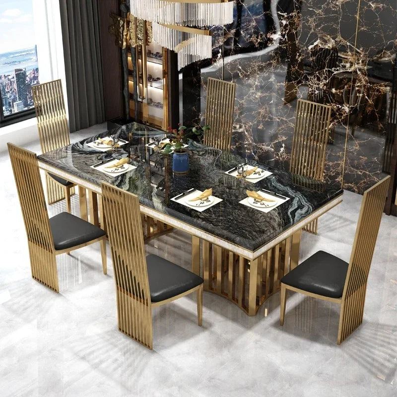 Kitchen Luxury Dining Table Set Coffee Hallway Thickened desktop Kitchen Chair Restaurant Center Sillas Comedor Furnitures