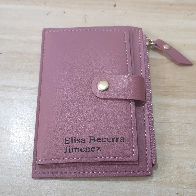 2023 New Short Women Wallets Free Name Engraving Slim Card Holder Female Purses Cute Simple High Quality Brand Women's Wallet