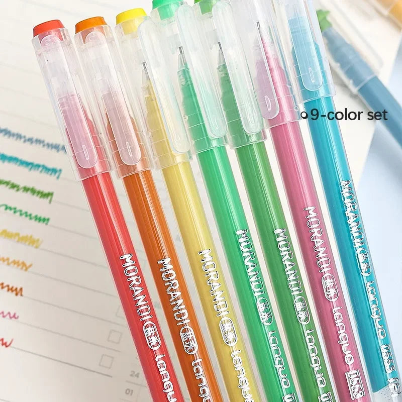 0.5mm Morandi Color Ink Gel Pen Large Capacity Handbook Pens Student Art Diy Doodling Drawing Markers Office Kawaii Stationery