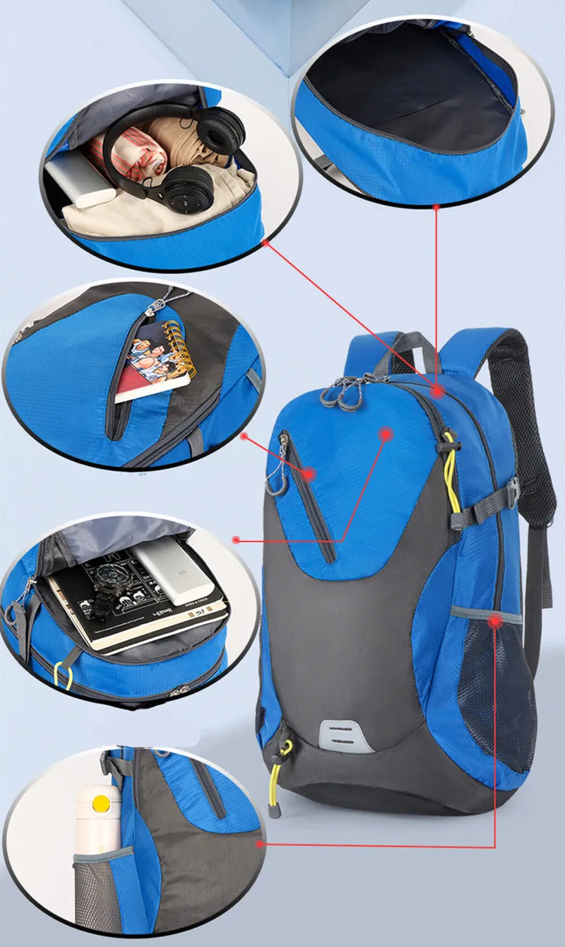 2024 New Outdoor Backpack Hiking Sports Mountaineering Riding Backpack 40L Waterproof Backpack Leisure Travel Backpack