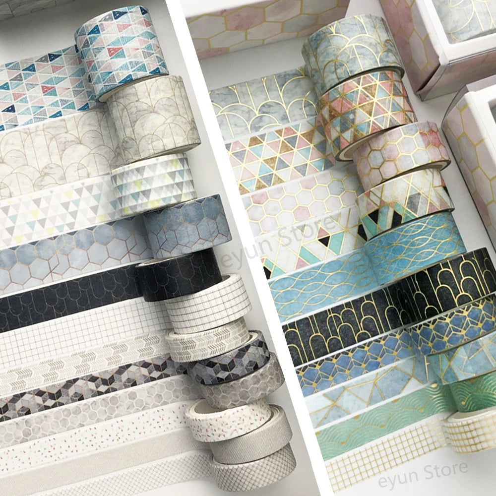 grid washi tape set Japanese paper diy planner masking adhesive washi tapes decorative stickers stationery tape school supplies