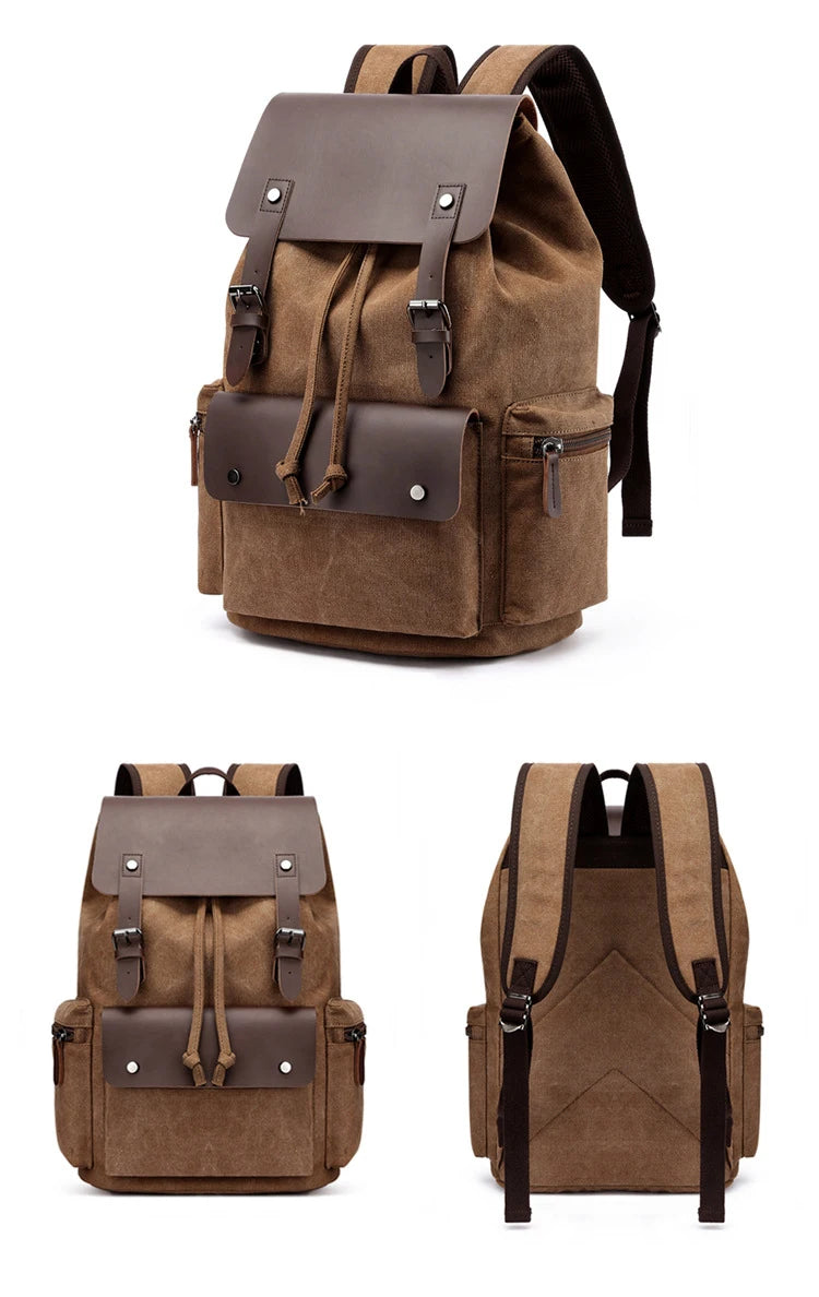 NEW Men's Backpack Vintage Canvas Backpack School Bag Men's Travel Bags Large Capacity Backpack Laptop Backpack Bag High Qualit