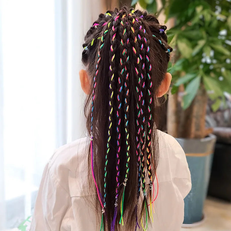 30Pcs Colorful Girls Hair Braids Rope Strands for African Braids 90CM Girls DIY Ponytail Braids Women Styling Hair Accessories