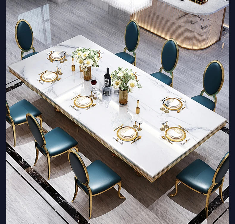 Luxury Modern Dining Table Chair Marble Desk Mobile Kitchen Tables Console Dining Table Mobile Table A Manger Home Furnitures