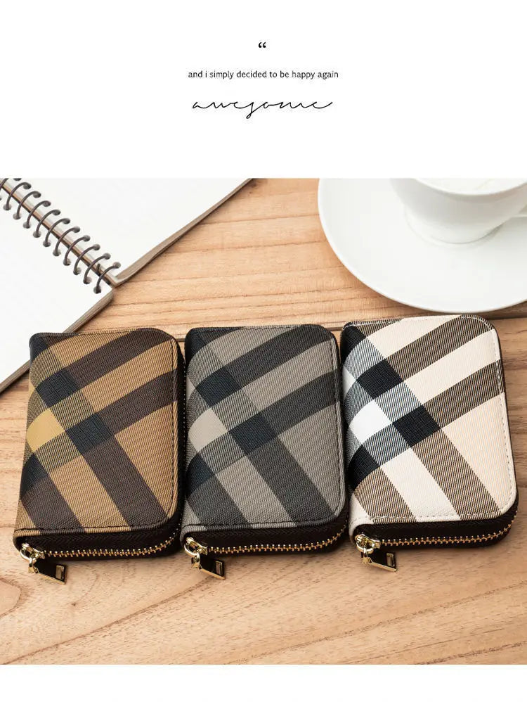 New Casual Wallet Multi-Slot Card Holder Zipper Coin Purse Small Clutch PU Money Bag Purse Cardholder Wallets for Men and Women