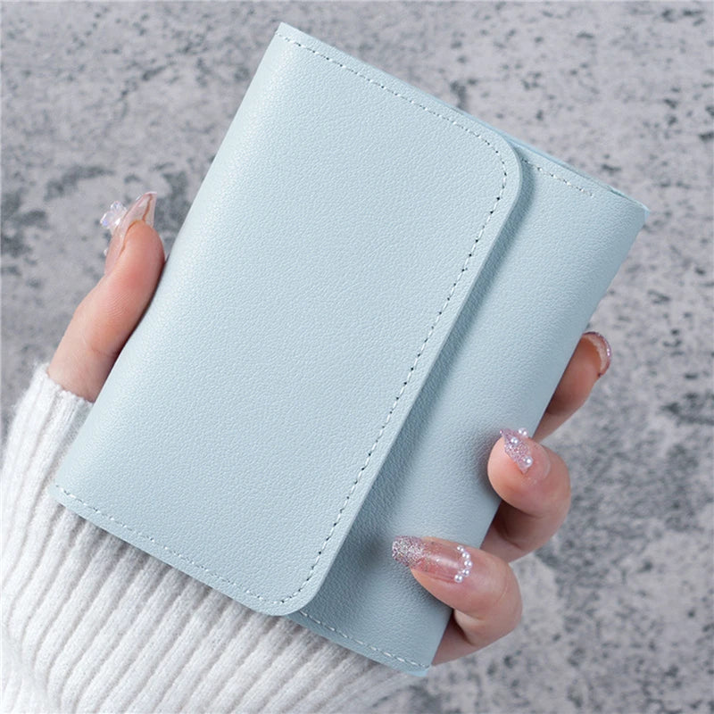 New Cute Wallets for Women Small Hasp Girl Credit Card Holder for PU Leather Coin Purse Female Wallet Short Purses for Women